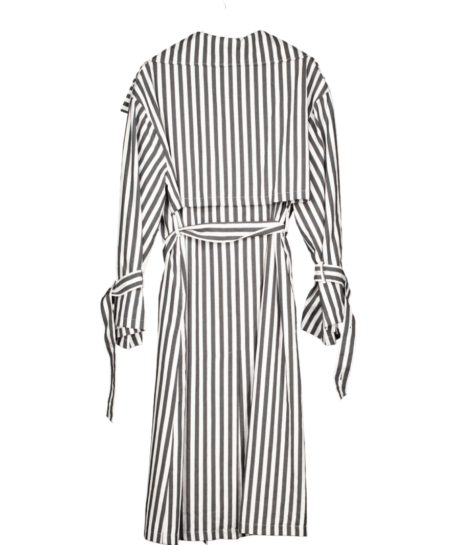 LIS BONNE ATELIER The Striped Trenchcoat - Black / White UK M - Reliked