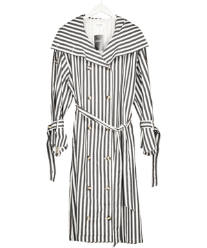 LIS BONNE ATELIER The Striped Trenchcoat - Black / White UK M