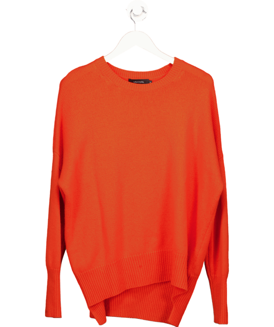 Lisa Yang Orange 100% Cashmere Oversize Jumper Sz2 UK M/L - Reliked
