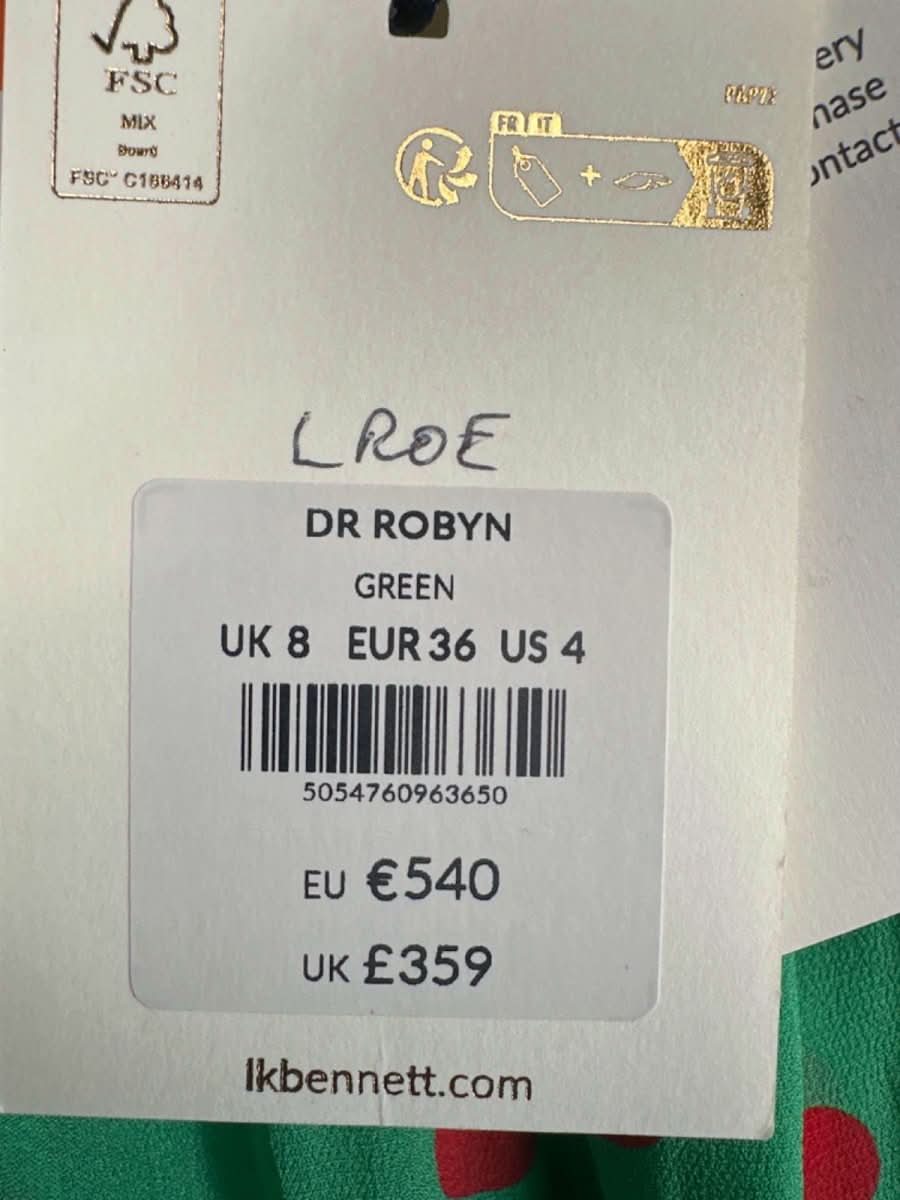 LK Bennett Green Robyn Dress UK 8 - Reliked