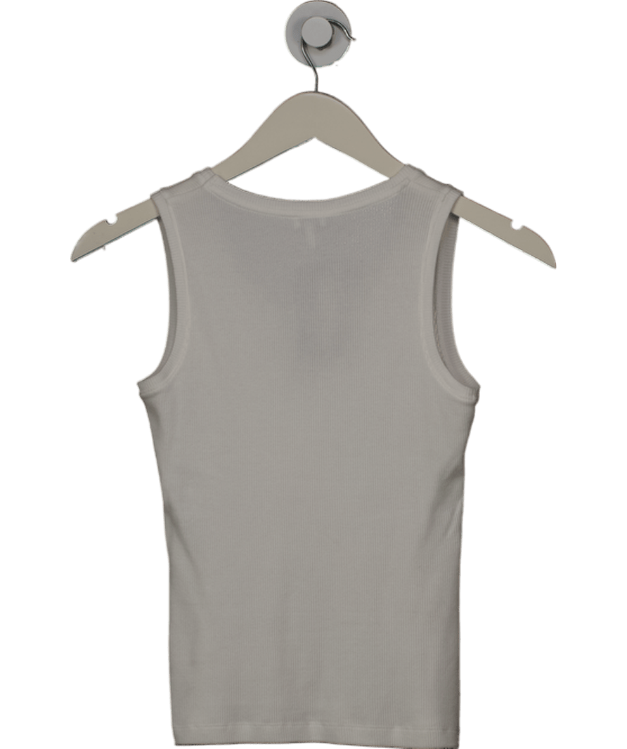 Loewe Anagram White Ribbed Tank Top In Cotton UK XS - Reliked