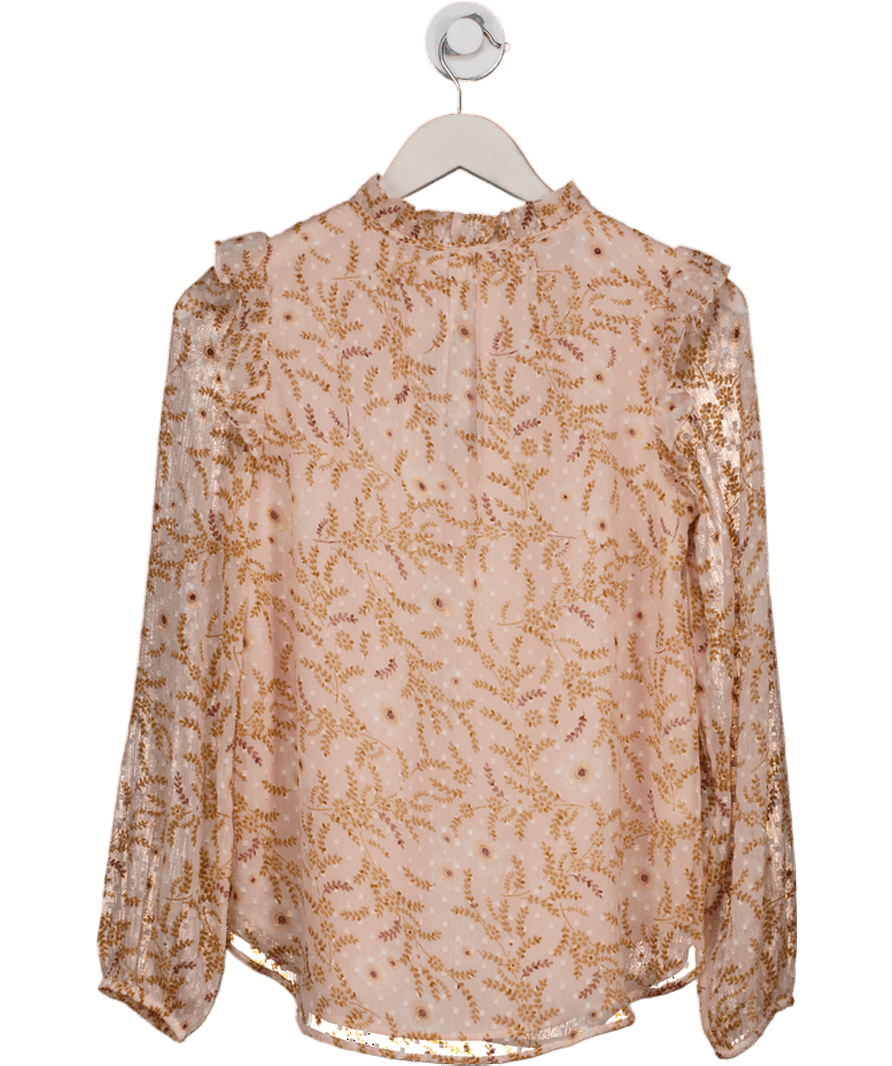 LOFT Pink Floral Ruffle Sleeve Blouse UK XXS - Reliked