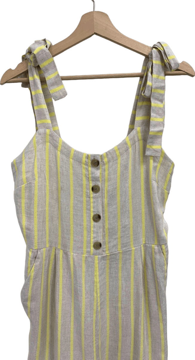 Loft Yellow Stripe Jumpsuit UK S - Reliked