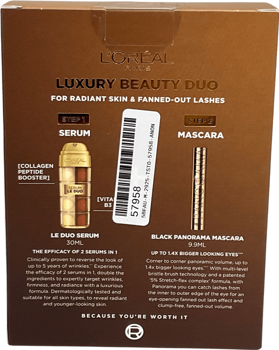 loreal Exclusive Serum Le Duo X Panorama Mascara Beauty Set 30ml - Reliked