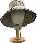 LORNA MURRAY Beige Palm Leaf Capri Hat - Sage Green Trim UK M - Reliked