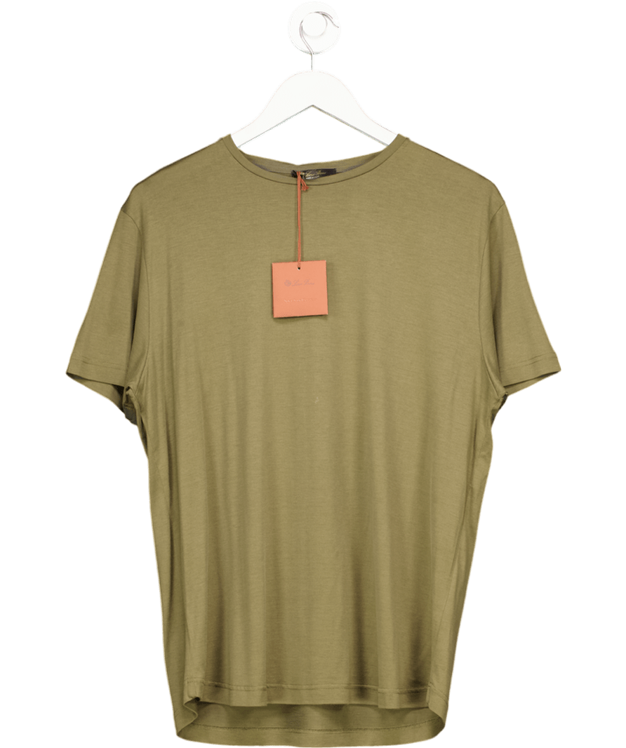 Loro Piana Green Soft Slim - fit Silk And Cotton - blend T-shirt UK L - Reliked