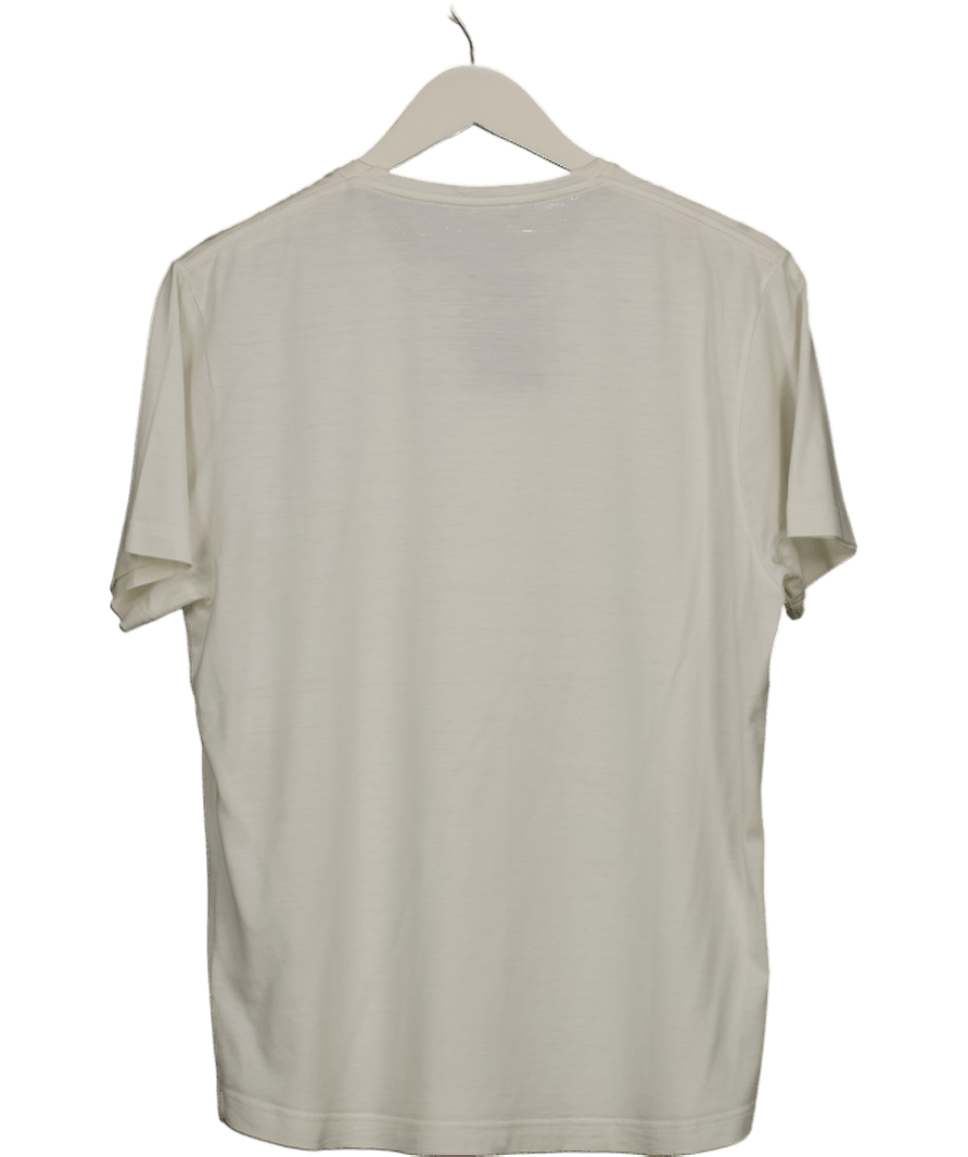 Loro Piana Ivory White Silk / Cotton Blend Levo T-shirt UK L - Reliked