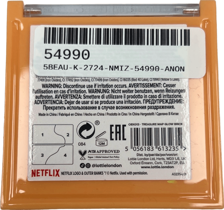 Lottie London Outer Banks Treasure Map Glow Brick Eyeshadow Palette 8g - Reliked