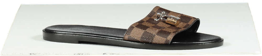 Louis Vuitton Brown Lock It Flat Mules UK 5.5 EU 38.5 👠 - Reliked