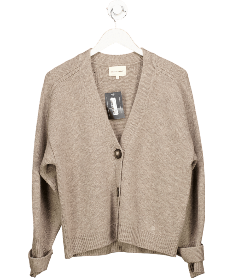 Loulou Studio Beige Tiberine Wool And Cashmere - blend Cardigan UK L - Reliked