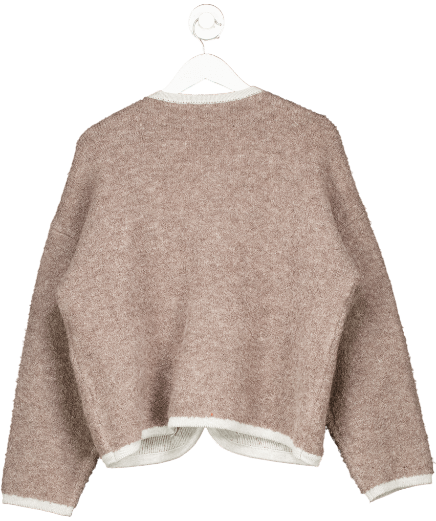 LOUNGE Grey Boucle Knit Oversize Cardigan/ Jacket UK S - Reliked