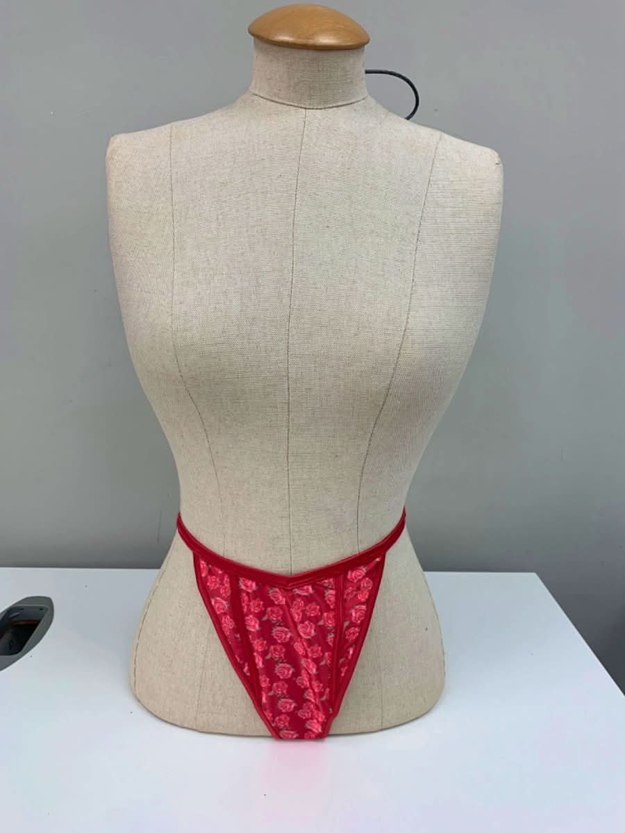 Lounge Red KAIA Floral Bodysuit with Suspenders XS, M - Reliked