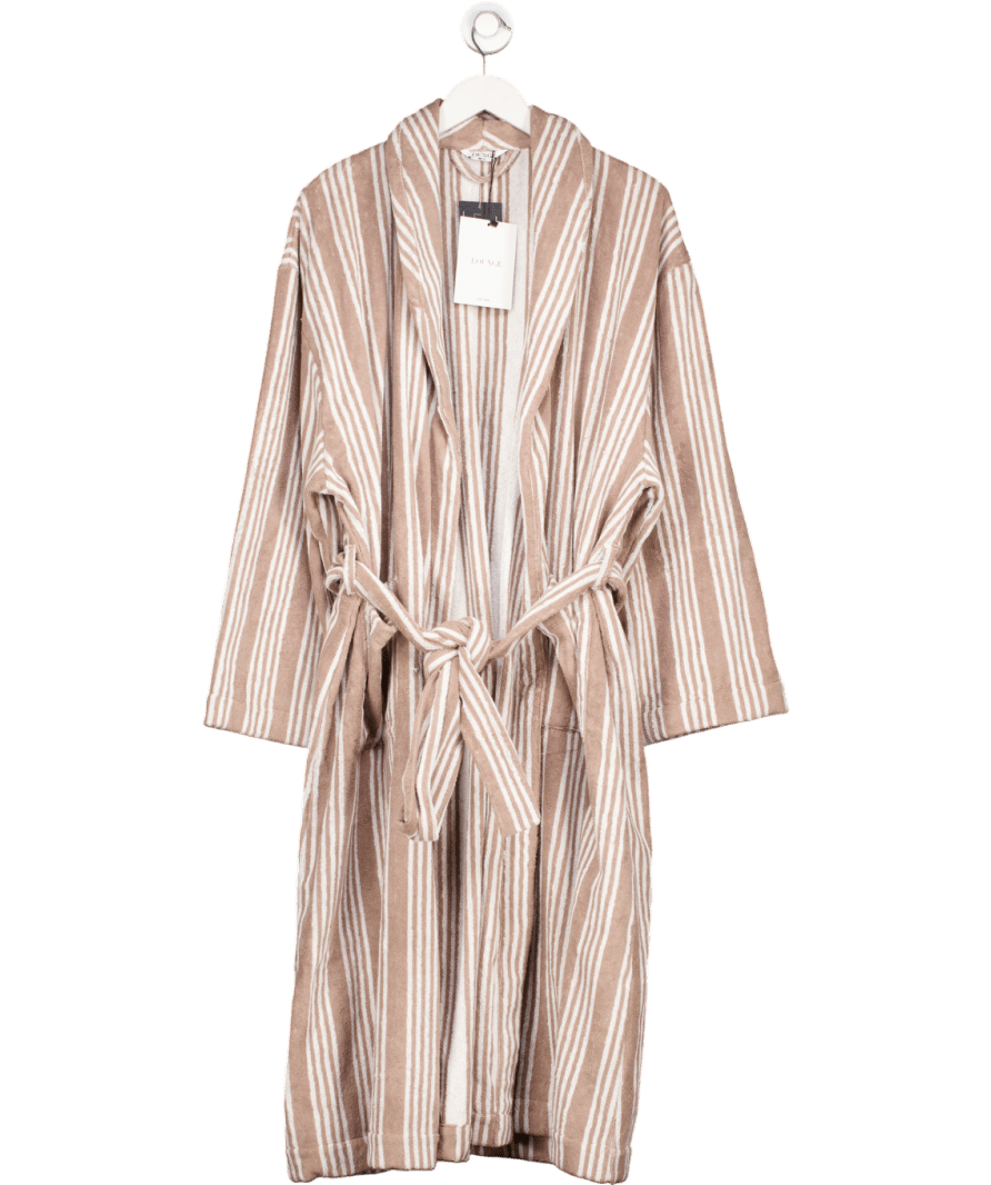 Lounge Underwear Beige Towelling Dressing Gown UK M/L - Reliked