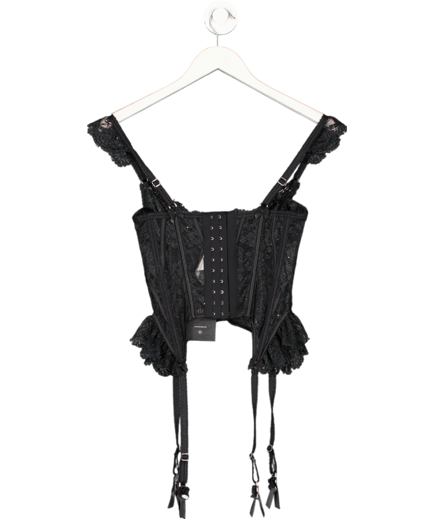 Lounge Underwear Black Gia Intimates Lace Corset UK S - Reliked