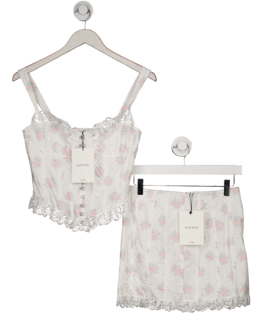 Lounge White Josephine Corset Top And Skirt UK 8 - Reliked