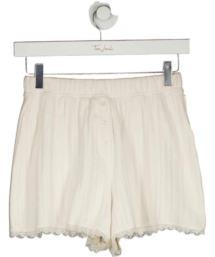 Lounge White Pointelle Pyjama Shorts UK XS - Reliked