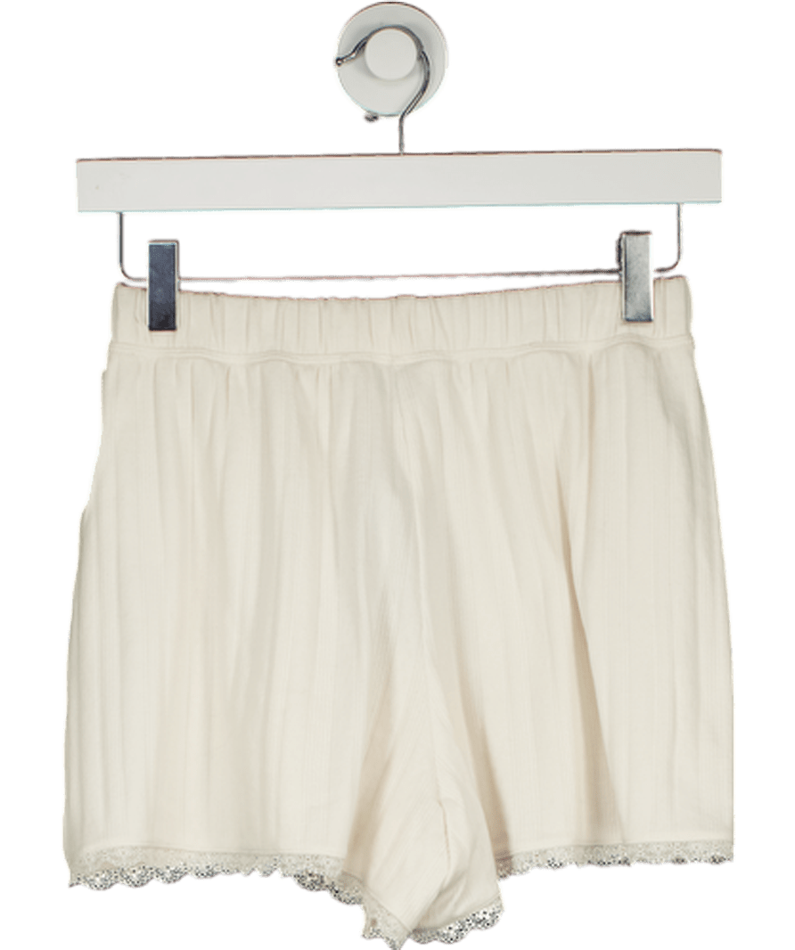 Lounge White Pointelle Pyjama Shorts UK XS - Reliked
