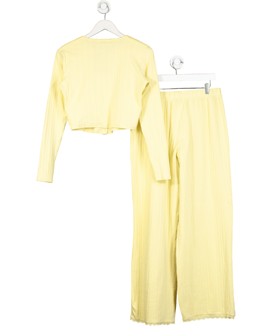 lounge Yellow Pointelle Cardigan And Trousrs UK L - Reliked