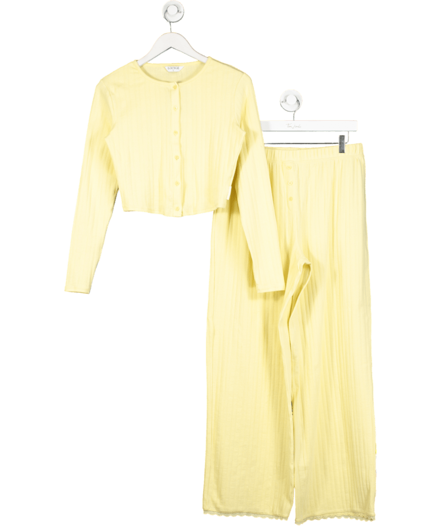 lounge Yellow Pointelle Cardigan And Trousrs UK L - Reliked