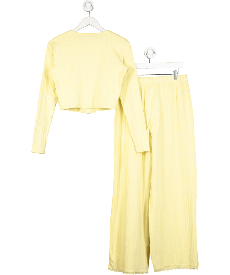 lounge Yellow Pointelle Cardigan And Trousrs UK L - Reliked