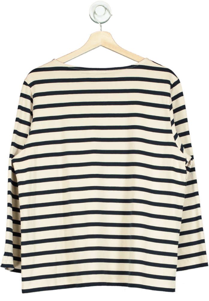 LOVE Navy/White Striped Boat Neck Top UK L - Reliked