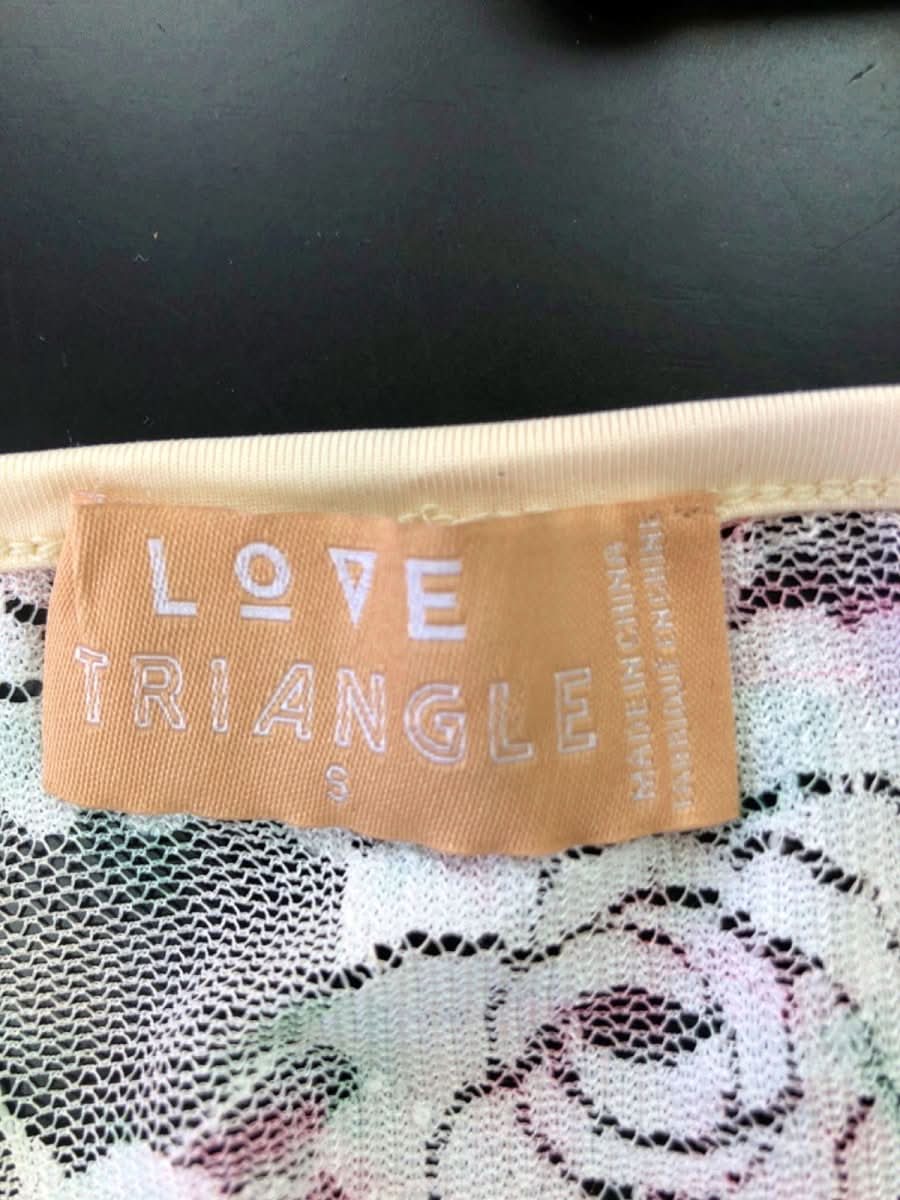 Love Triangle Beige Floral Bodysuit UK S - Reliked