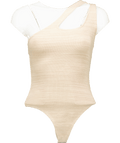 Lovers and Friends Beige High Neck Bodysuit UK XXS - Reliked