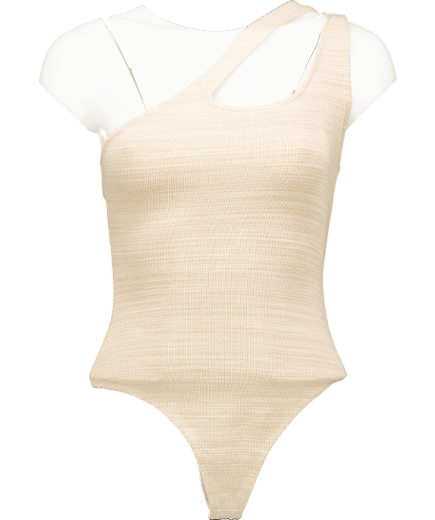 Lovers and Friends Beige High Neck Bodysuit UK XXS - Reliked