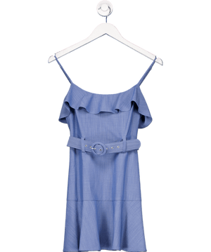 Lovers and Friends Blue Belted Peplum Hem Mini Dress UK XS