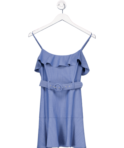 Lovers and Friends Blue Belted Peplum Hem Mini Dress UK XS