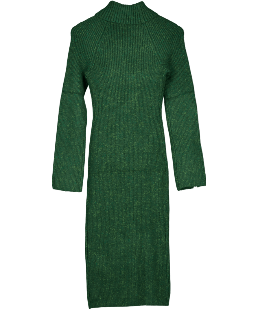 Lovers and Friends Dark Green Coralie Knit Midi Dress UK XS - Reliked