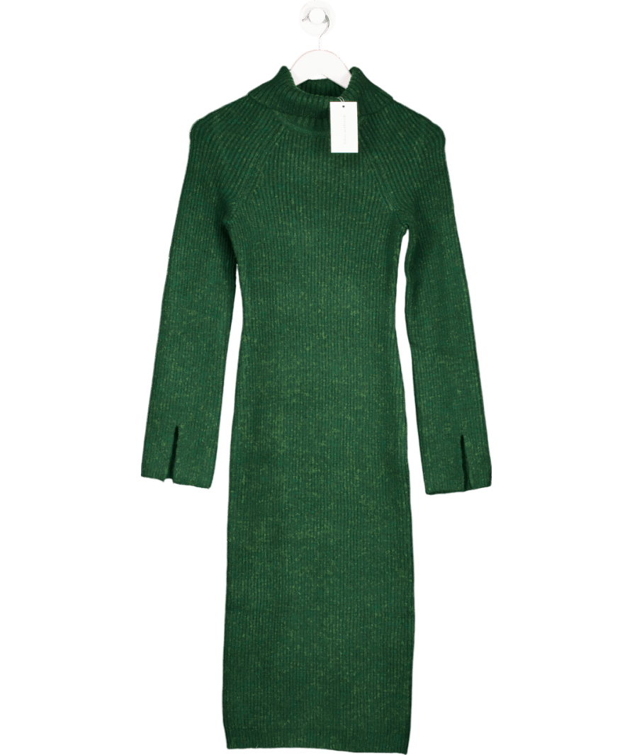 Lovers and Friends Dark Green Coralie Knit Midi Dress UK XS - Reliked Lovers and Friends Dark Green Coralie Knit Midi Dress UK XS - Reliked
