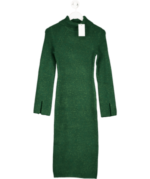 Lovers and Friends Dark Green Coralie Knit Midi Dress UK XS
