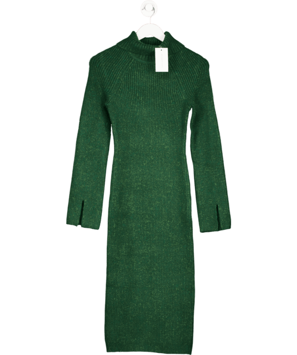 Lovers and Friends Dark Green Coralie Knit Midi Dress UK XS
