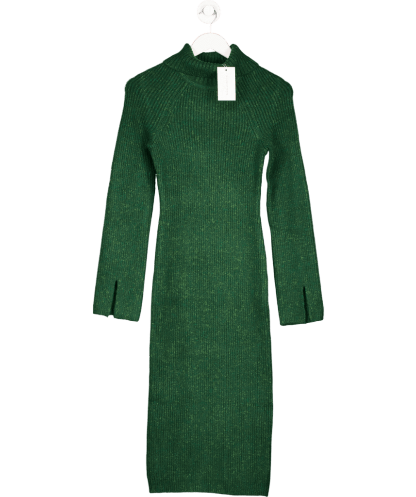 Lovers and Friends Dark Green Coralie Knit Midi Dress UK XS