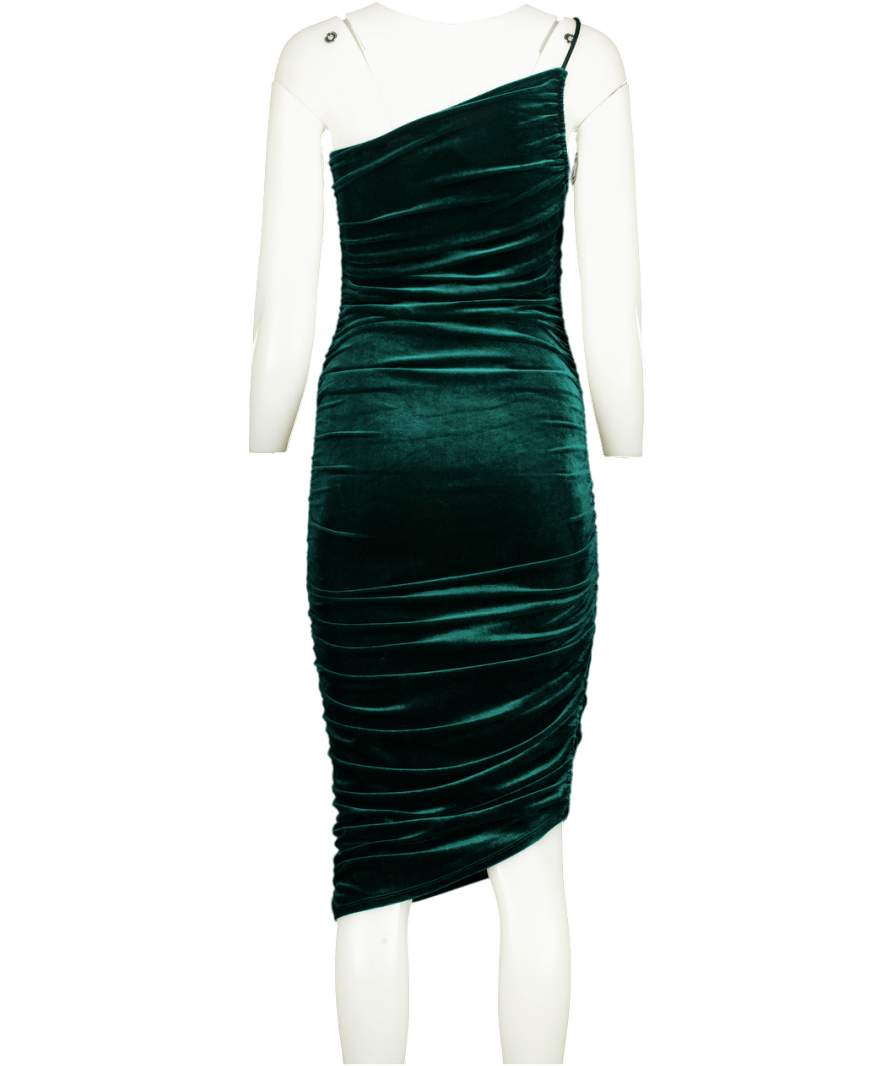 Lovers and Friends Rich Green Velvet Milwood Midi Dress UK XS - Reliked