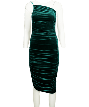 Lovers and Friends Rich Green Velvet Milwood Midi Dress UK XS
