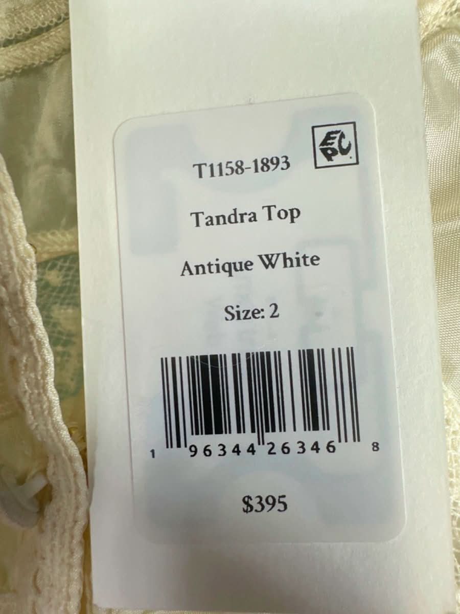 LoveShackFancy Antique White Tandra Top UK XS - Reliked