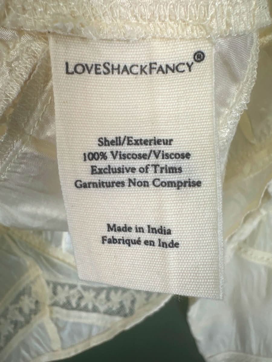 LoveShackFancy Antique White Tandra Top UK XS - Reliked