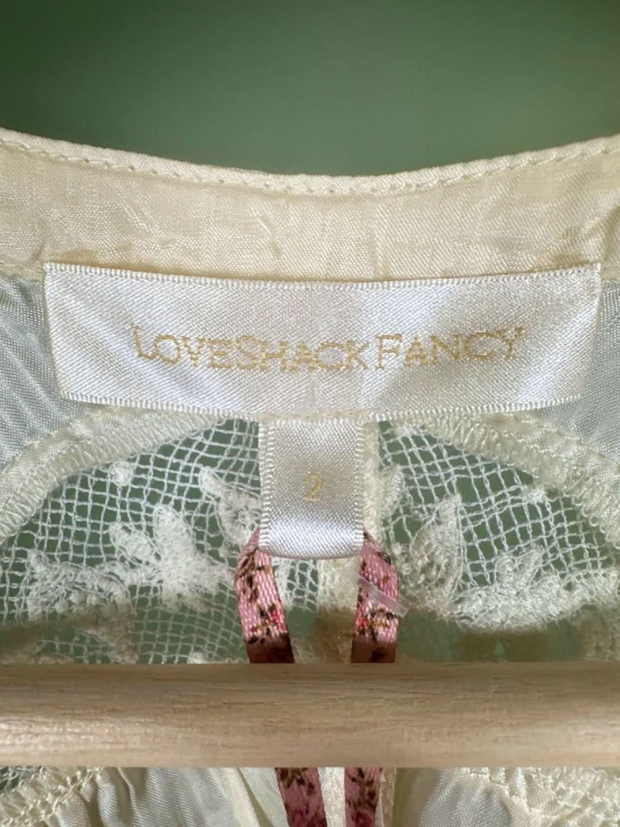 LoveShackFancy Antique White Tandra Top UK XS - Reliked