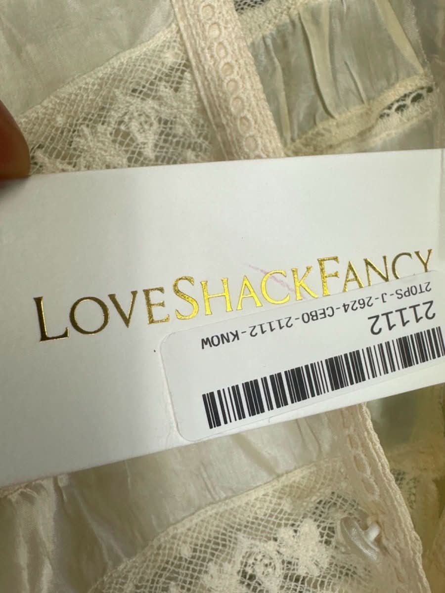 LoveShackFancy Antique White Tandra Top UK XS - Reliked