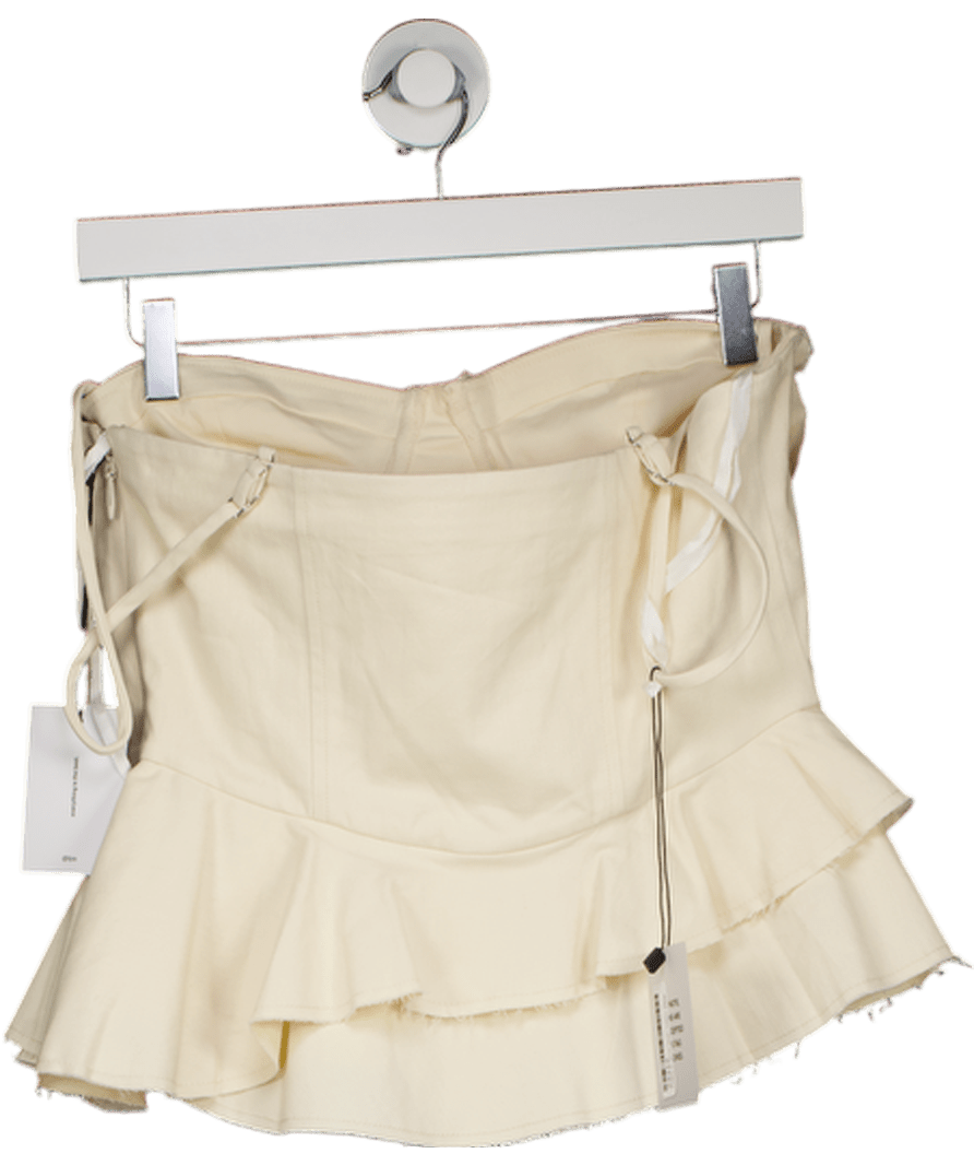 LPA Cream Ruffle Detail Corset Top UK M - Reliked