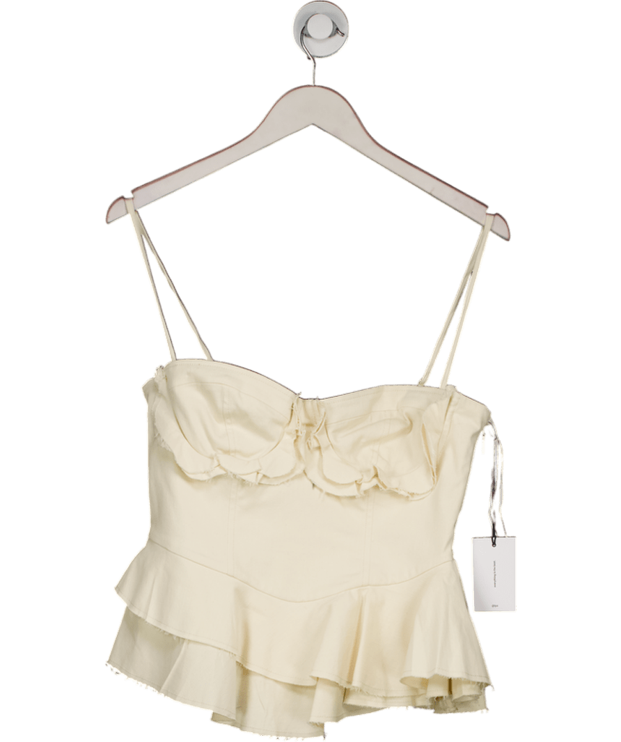 LPA Cream Ruffle Detail Corset Top UK M - Reliked