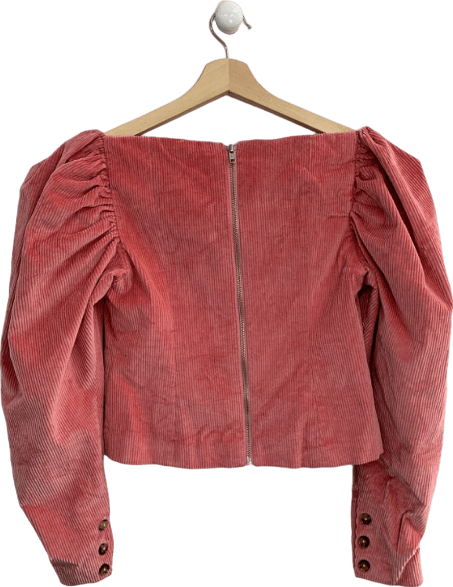 LPA Pink Corduroy Puff Sleeve Top S - Reliked