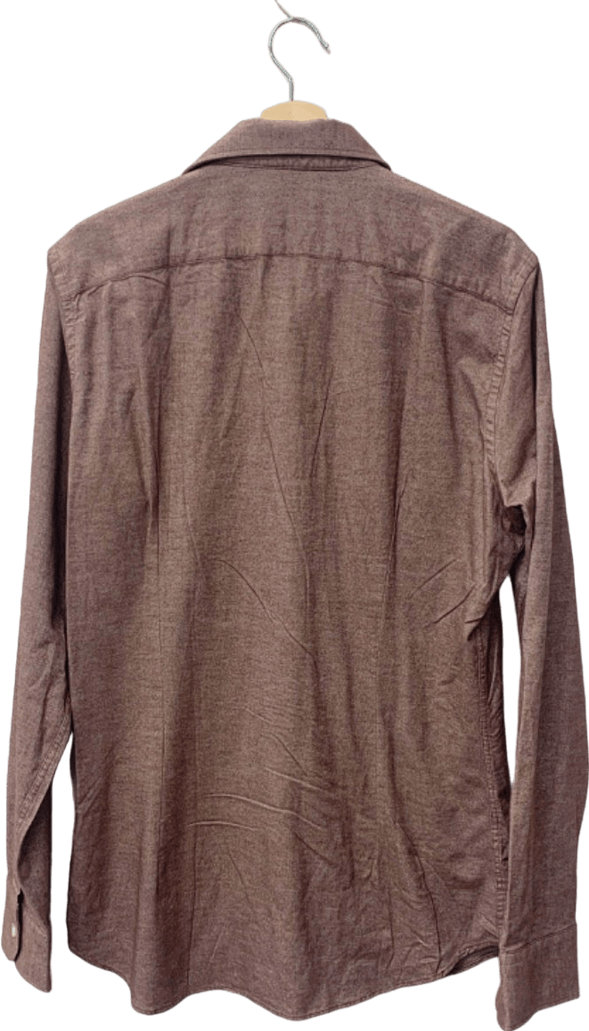 Luca Faloni Nocciola Brown Brushed Cotton Shirt XL (16.5 / 42) Slim Fit - Reliked