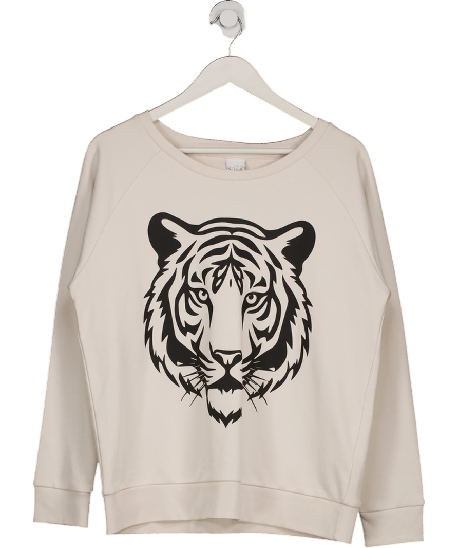 Lucy Dodwell Cream Relaxed Fit Tiger Sweatshirt UK M - Reliked
