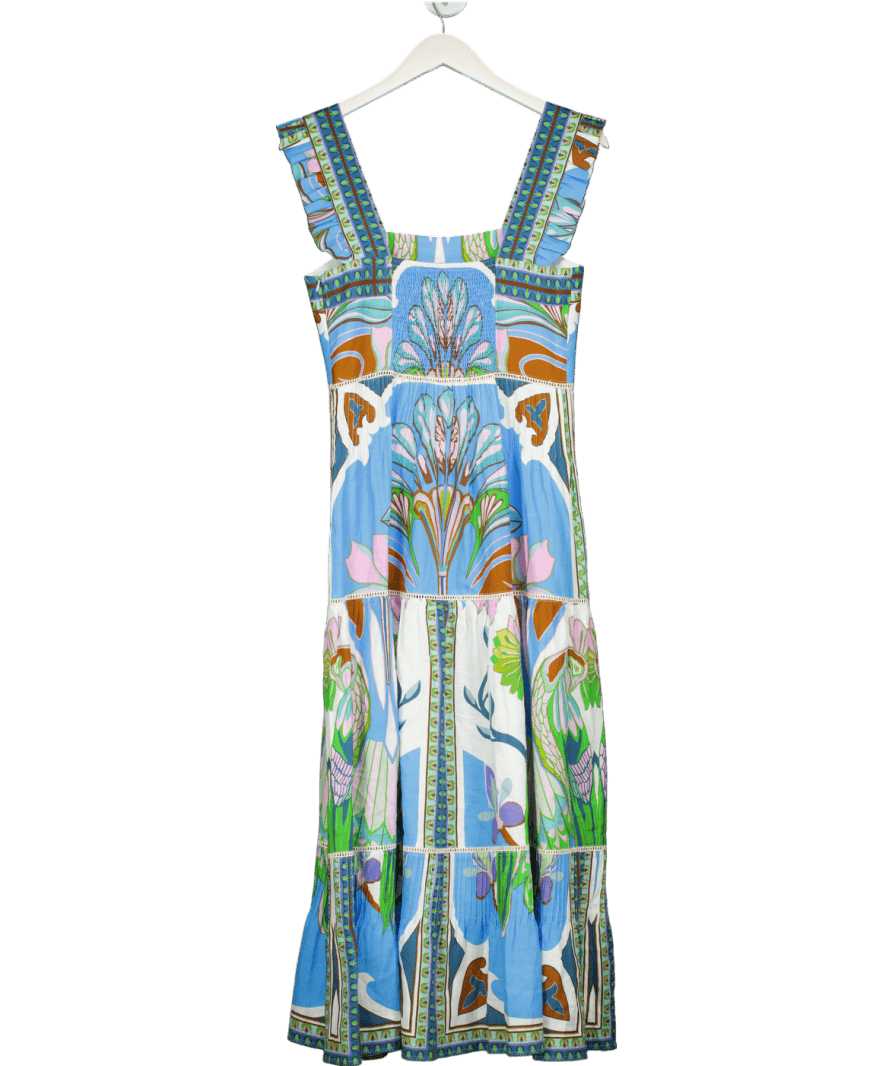 LUG VON SIGA Blue Sybill Linen Midi Dress UK 8 - Reliked