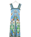 LUG VON SIGA Blue Sybill Linen Midi Dress UK 8 - Reliked