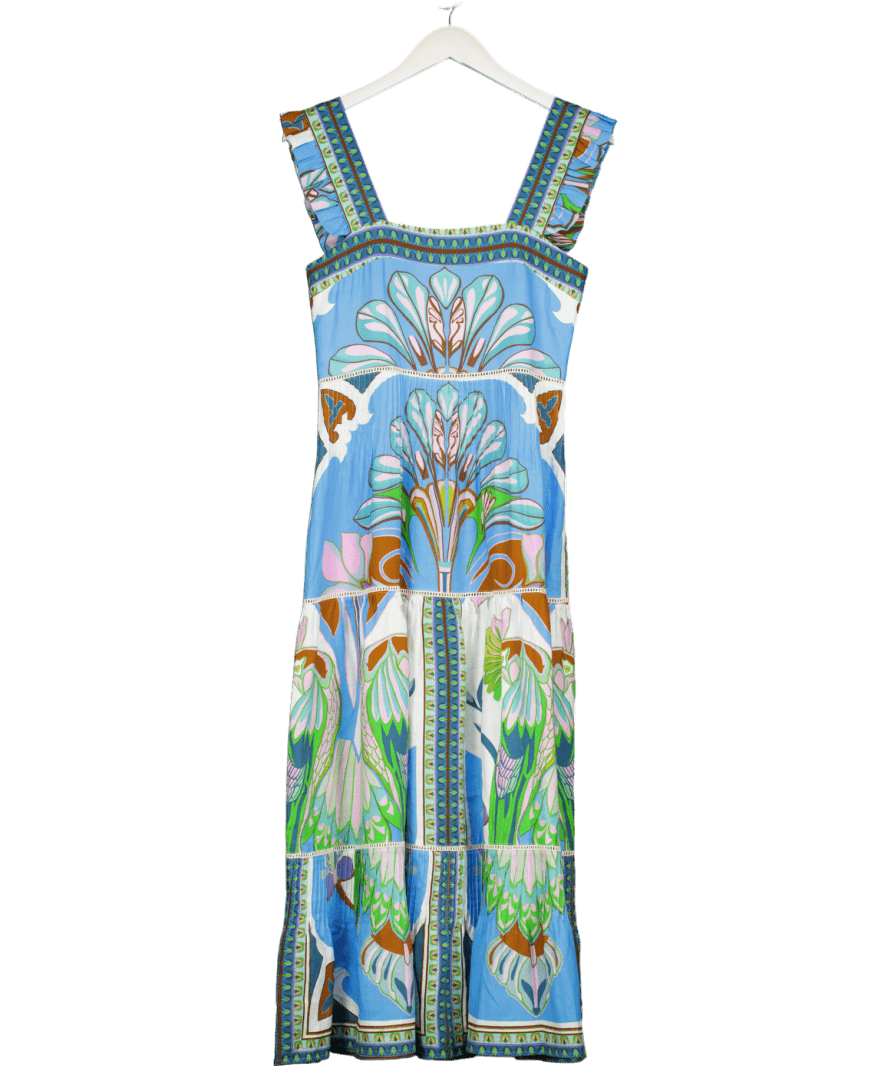 LUG VON SIGA Blue Sybill Linen Midi Dress UK 8 - Reliked