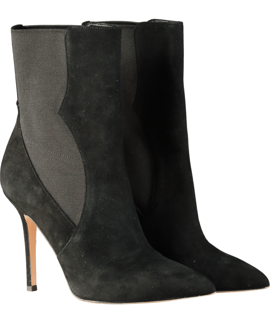 Lui Jo Black Suede Heeled Ankle Boots UK 6 EU 39 👠 - Reliked